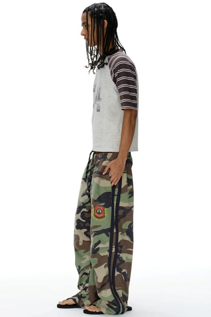 Retro Double-Waist Camouflage Pants