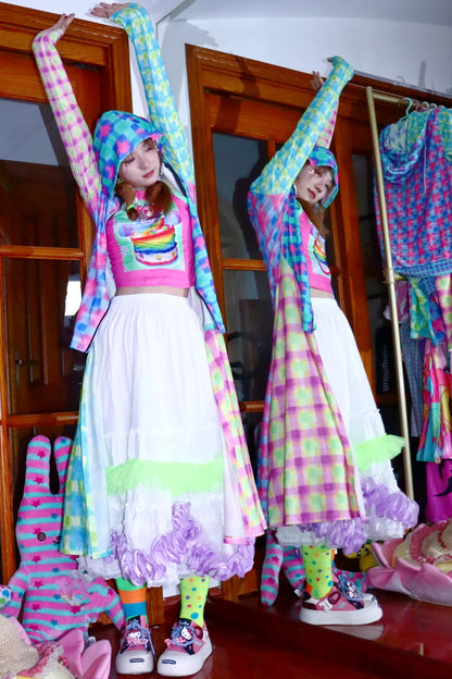 Plaid Patchwork Hooded Dress
