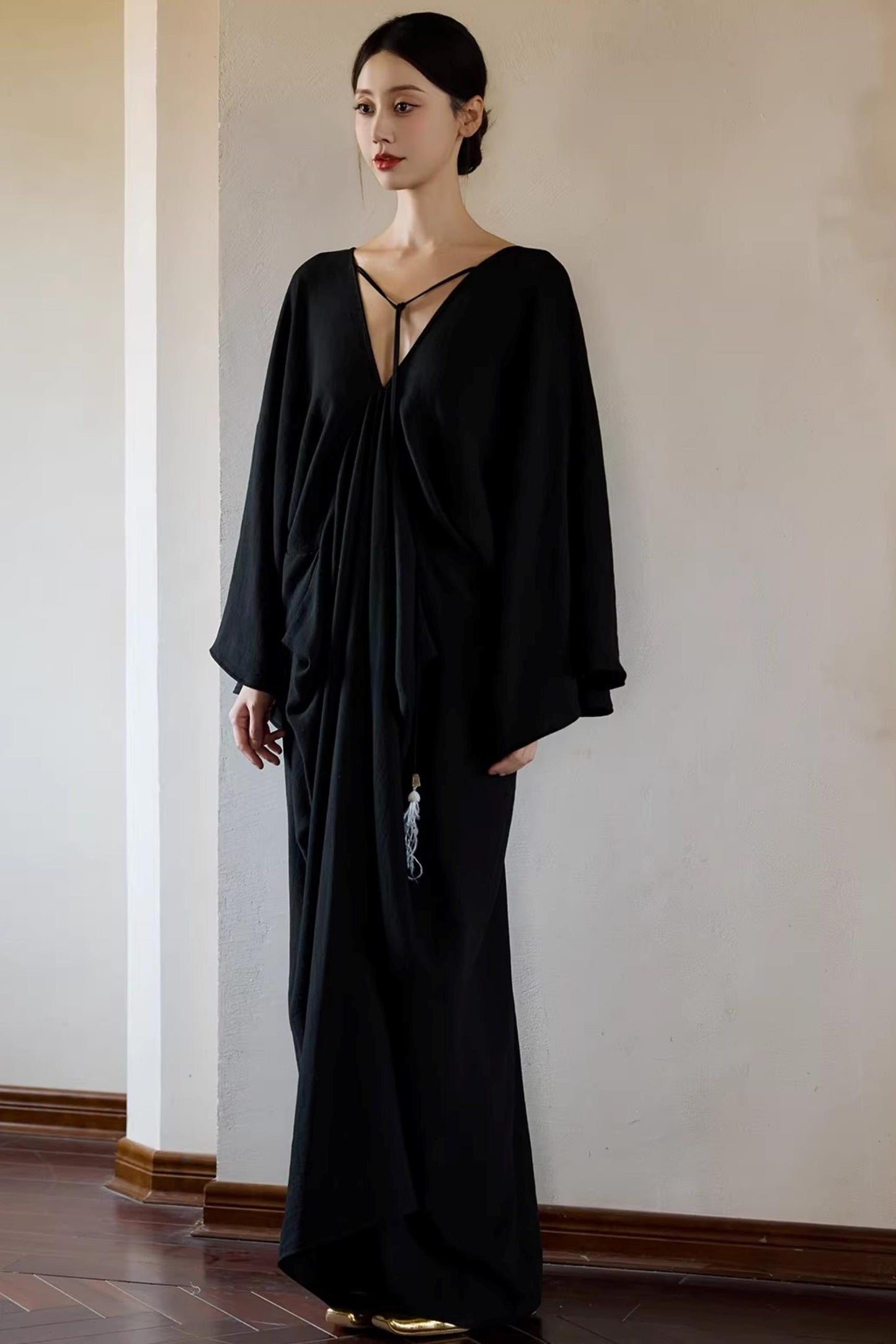 Black Ethereal Batwing Dress