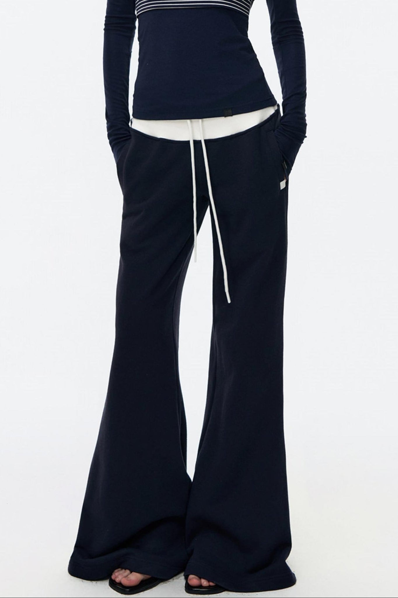 Color-Blocked Flared Sweatpants