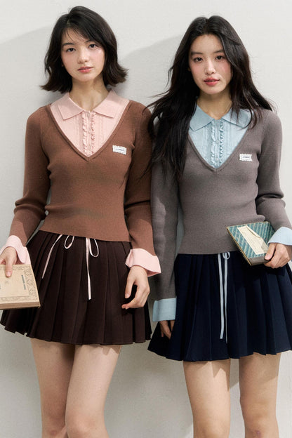 Autumn Knitted Polo Top