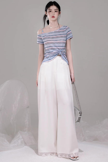 Chic Draped Wide-Leg Pants