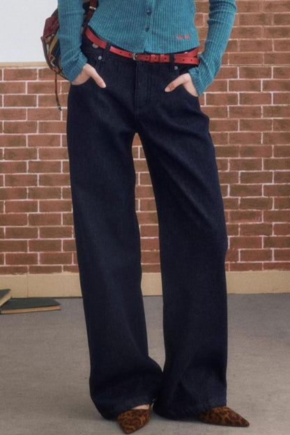 Winter Simple Straight Fleece Jeans