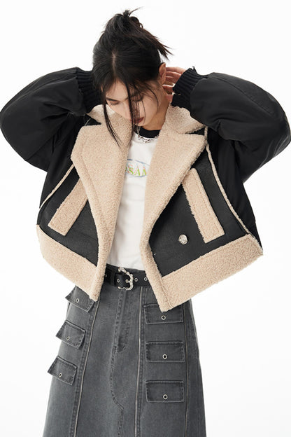 Retro Patchwork Flight Jacket