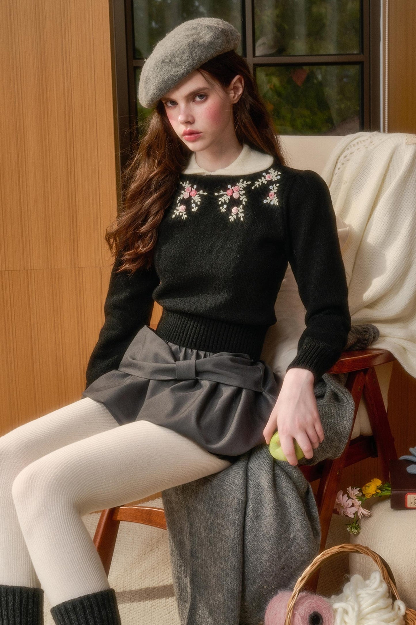 Handmade Wool Doll Collar Top