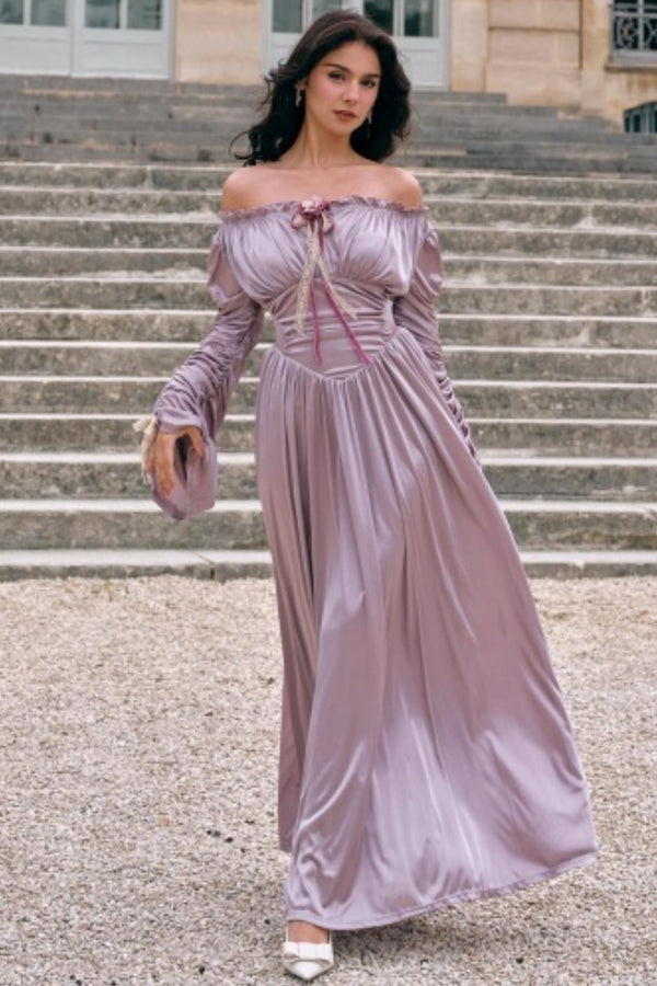 Satin Parthenon One-Shoulder Dress