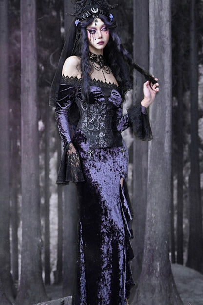 Gothic Slim Mermaid Long Dress