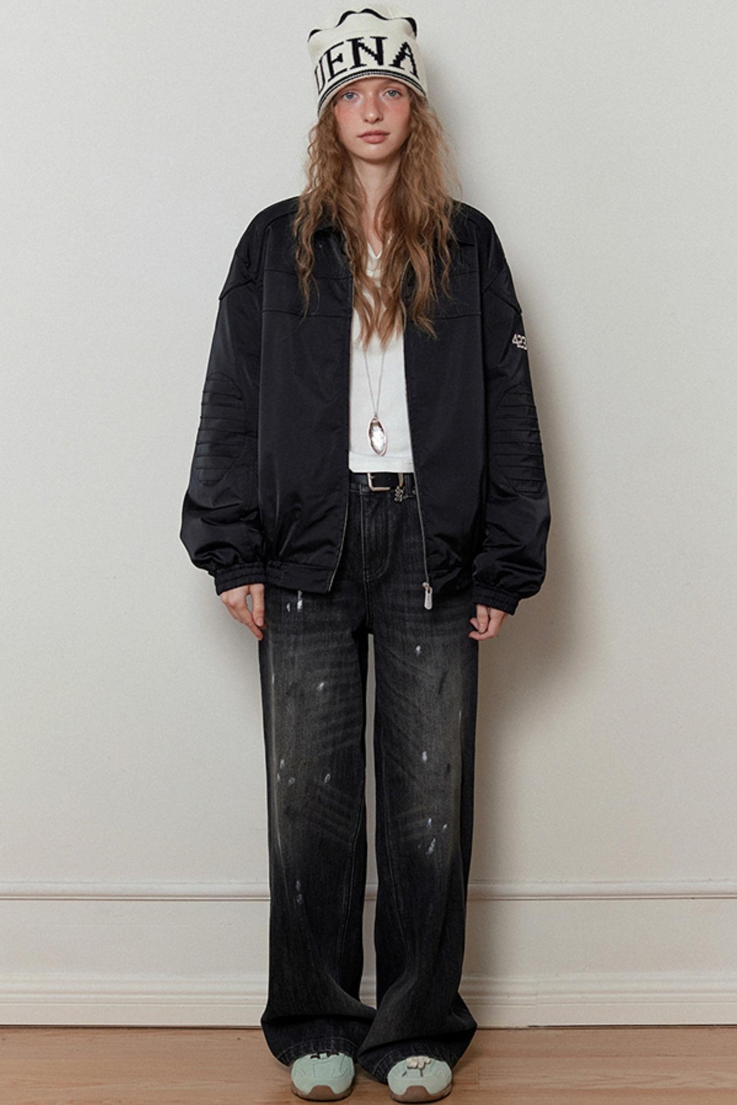 American Retro Distressed Wide-Leg Pants