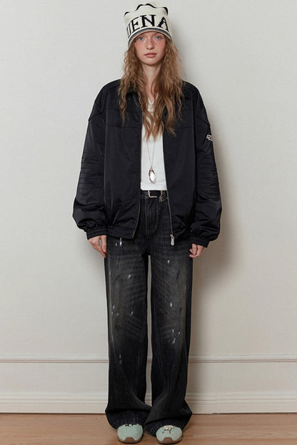 American Retro Distressed Wide-Leg Pants