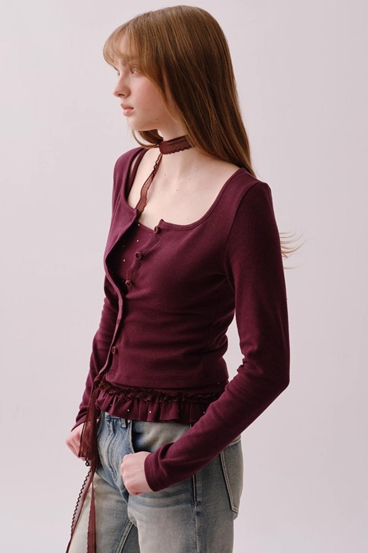 Retro Polka Dot Lace Cardigan Set