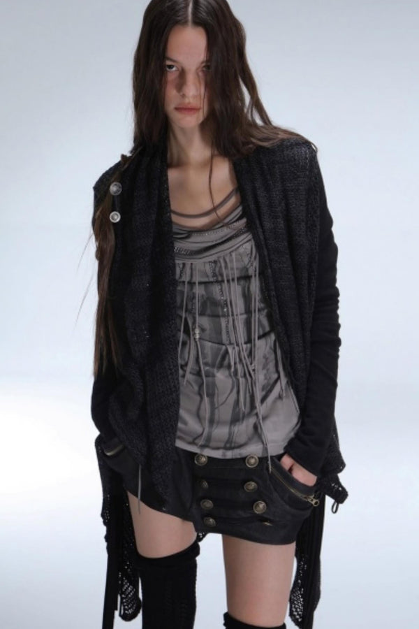 Bohemian Wool Fringed Cardigan