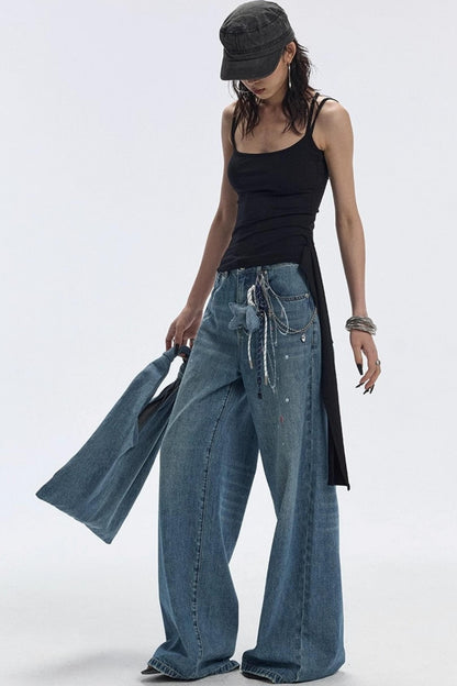 Diamond Starry Denim Shoulder Bag