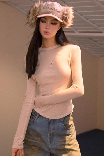 Half-Turtleneck Long Sleeve Top