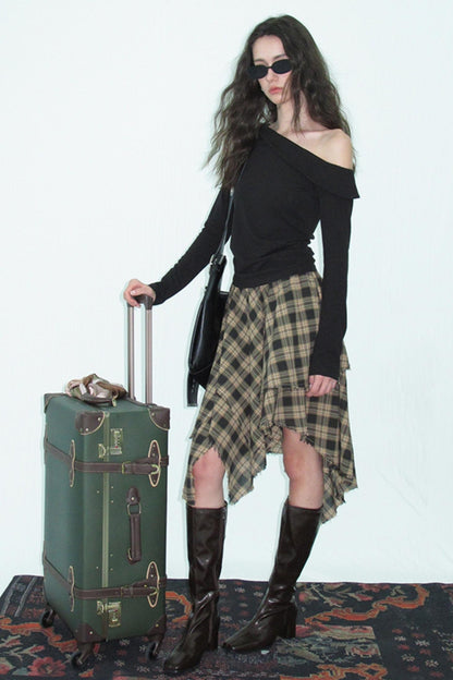 Wood Grain Pleat Skirt