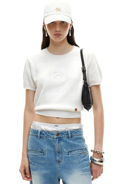 Embossed Pony Knit Tee