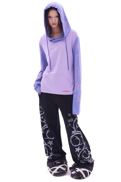 CFIERCE five-pointed star perm long-sleeved hoodie