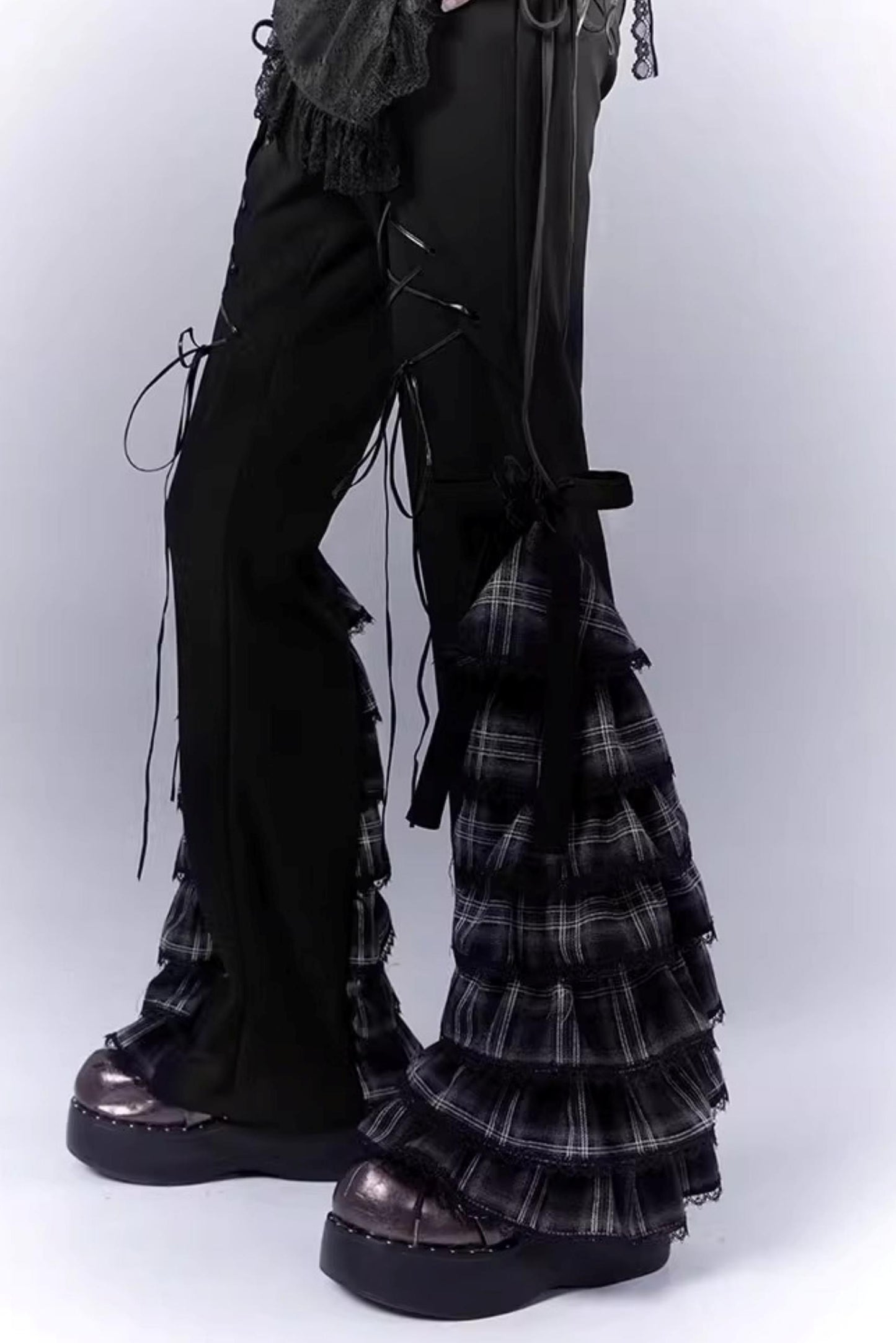 Century Plaid Lace Pants