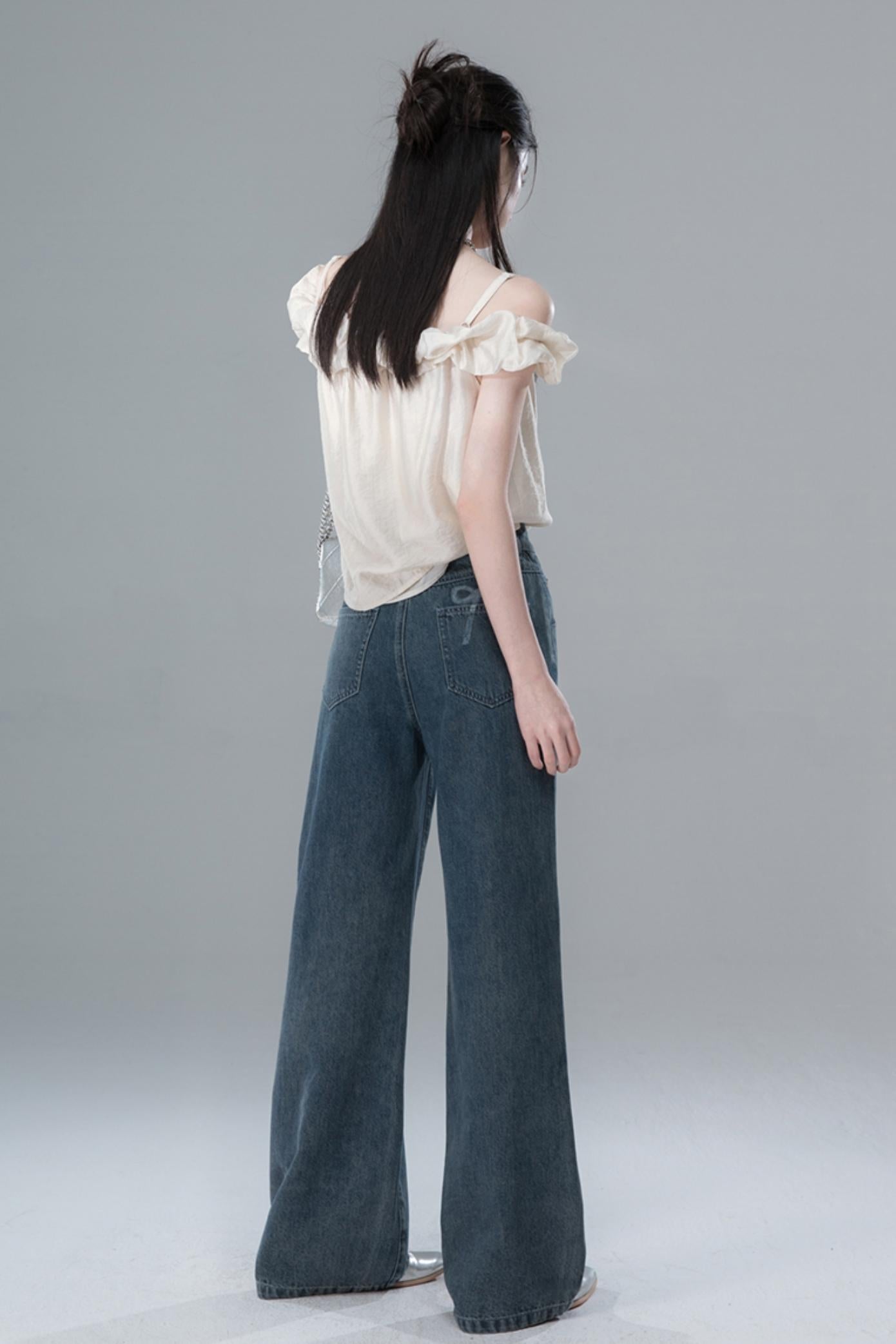 Sea Blue Bow Tie Jeans