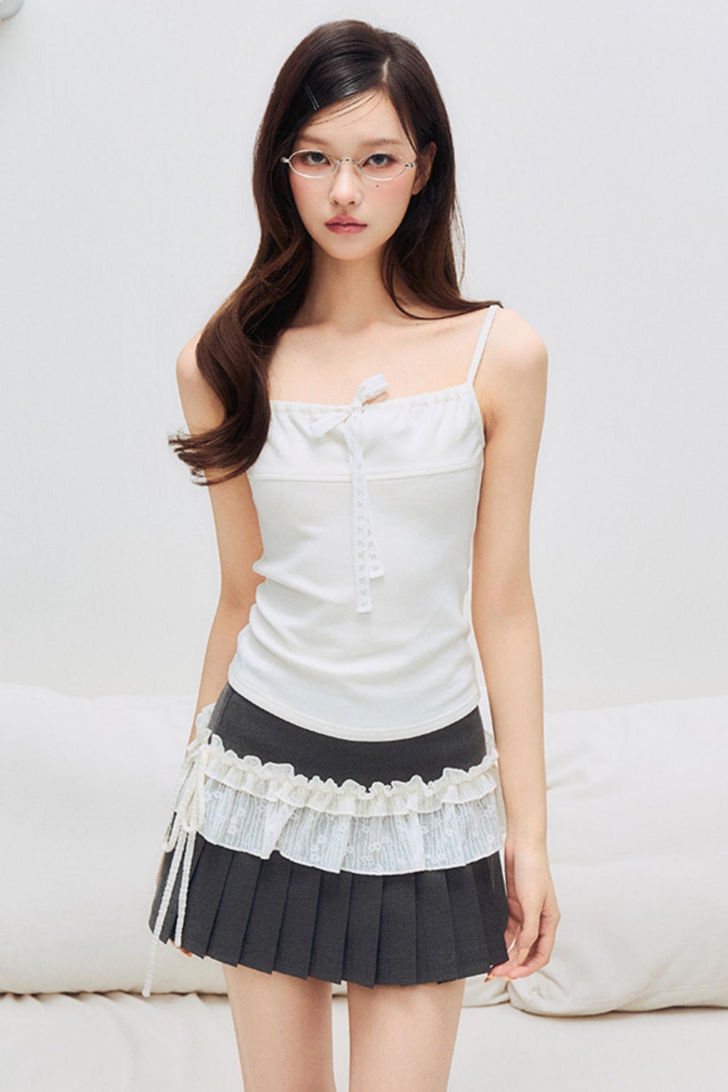 Luxury Lace Bow Cami Top