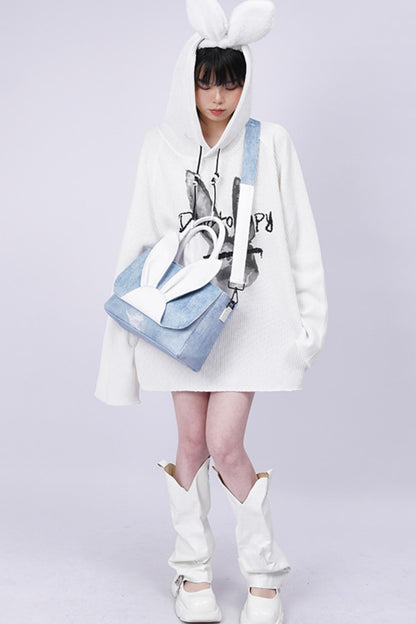 Denim Rabbit Tote Bag