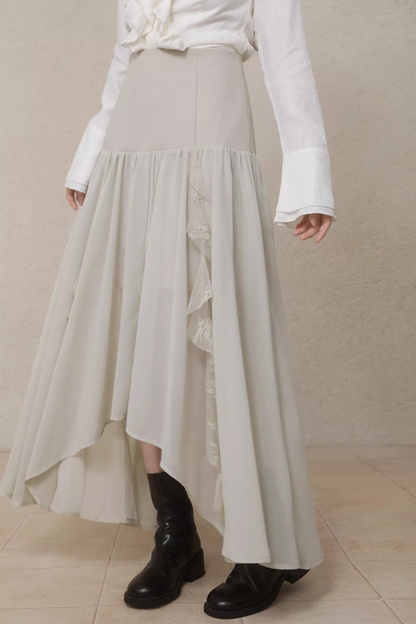 Irregular Hemp Patchwork Skirt