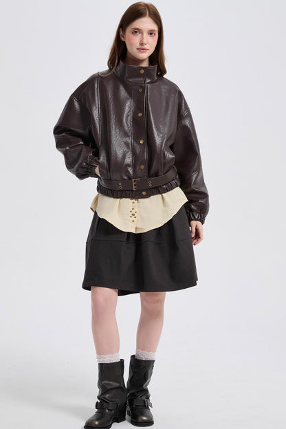 Autumn Burgundy Leather Jacket