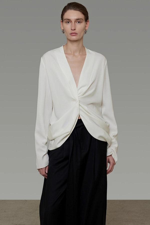 Twisted White Autumn Shirt