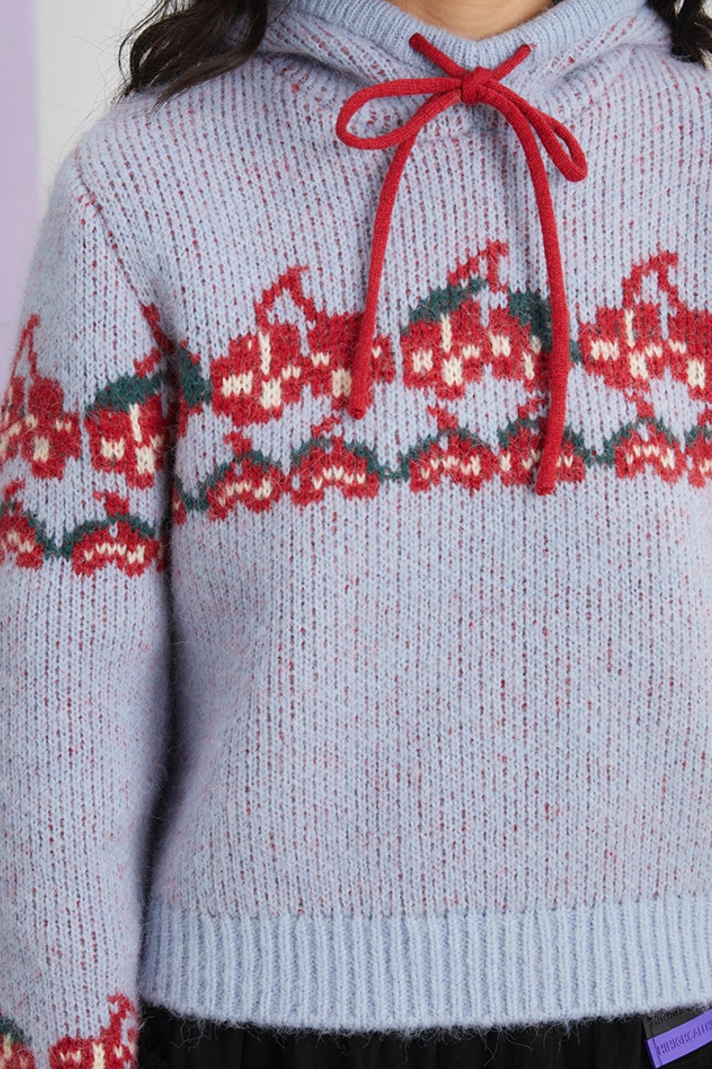 Retro Cherry Jacquard Sweater