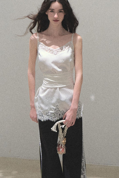 Copper Tencel Wide-Leg Pants