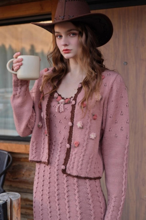 Juliet Retro Wool Knit Dress Set-Up