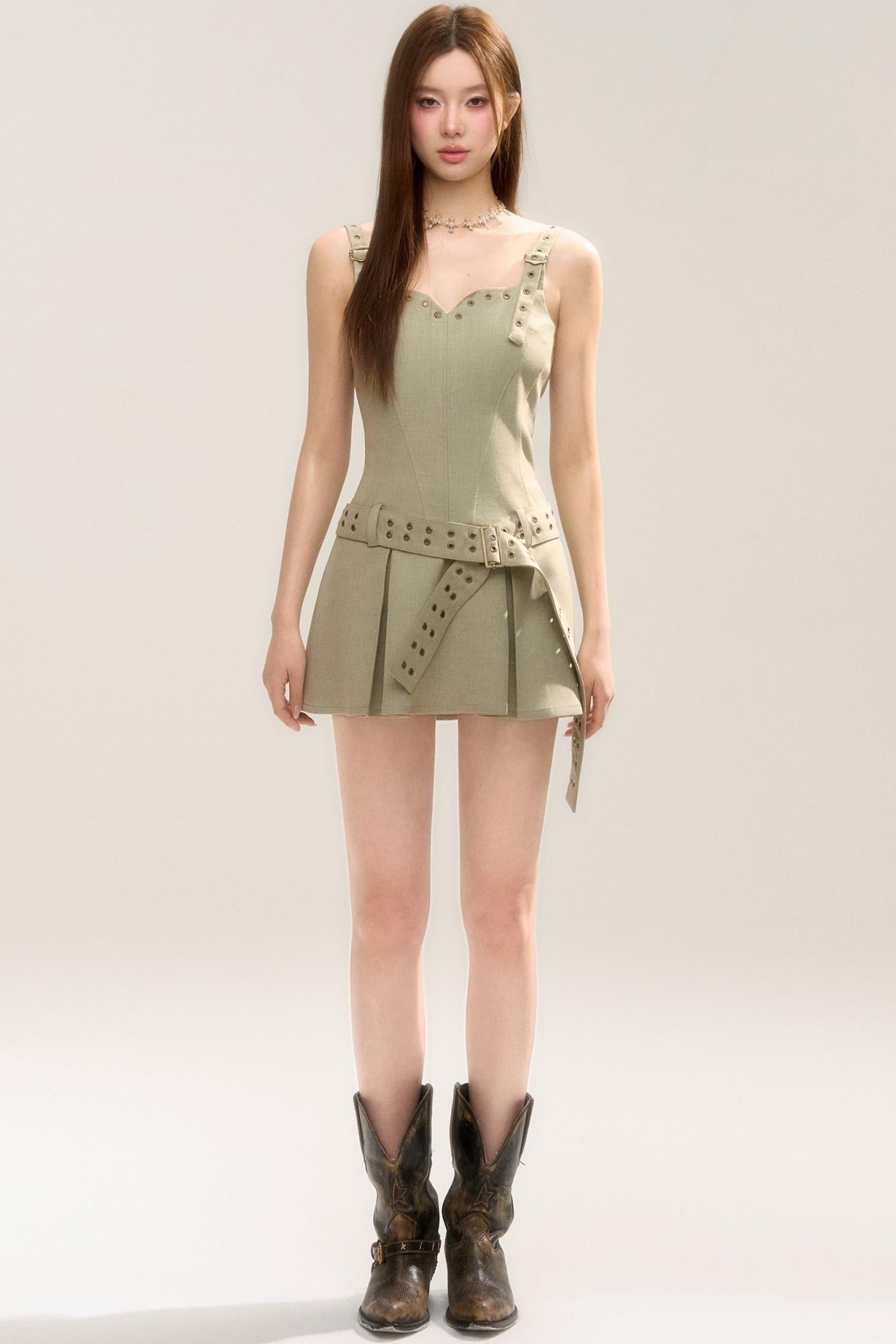 Moody Fishbone Sling Dress