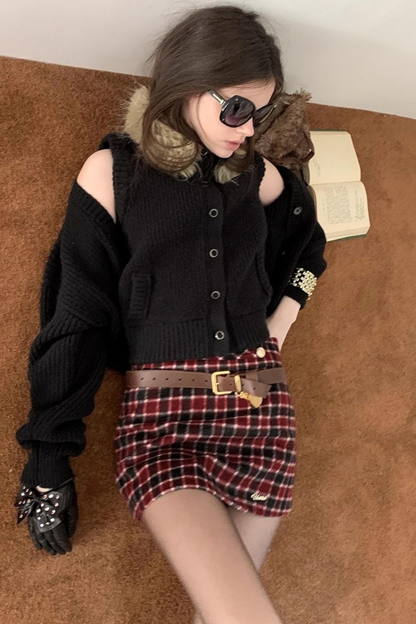 Retro Woolen A-Line Skirt