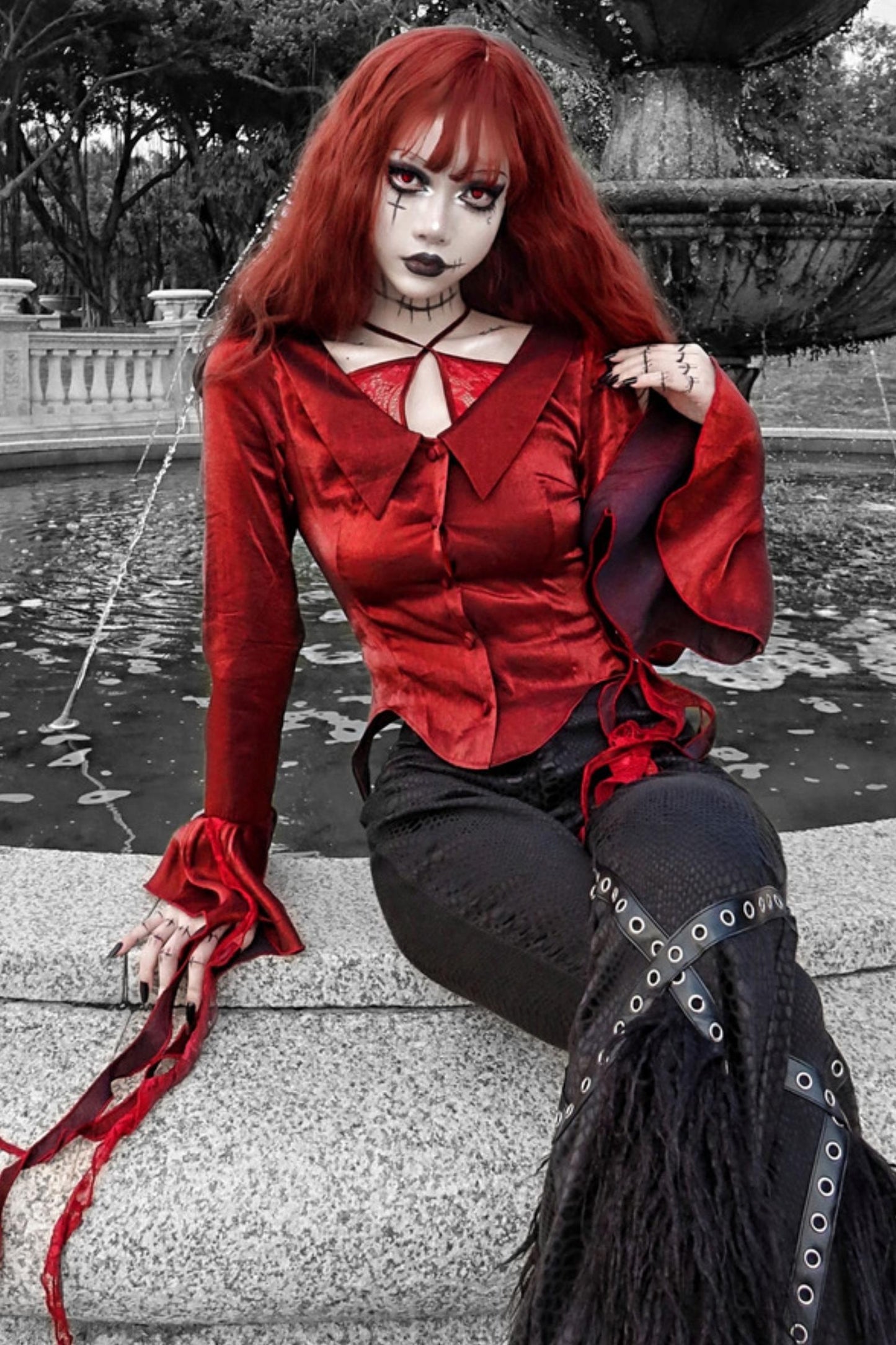 Vampire Blood Red Halterneck Top