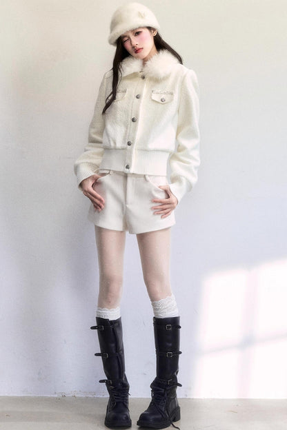 Winter Floral Plush Beret