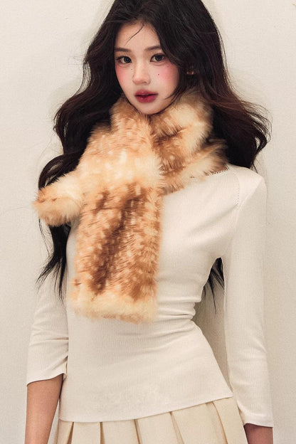 Light Brown Deer Fur Scarf