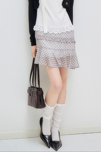 Unregelmäßiger, flauschiger Chiffon-Rüschenrock - 60% Rabatt!