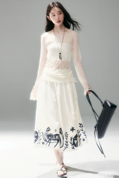 Sheer Lace Poem Blouse