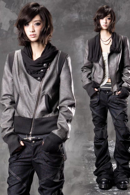 Dunkle Nischen-Lederjacke