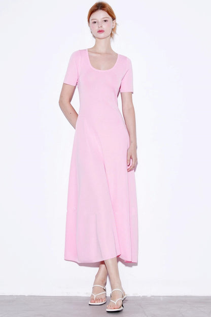 Silk U-neck Knit Dress