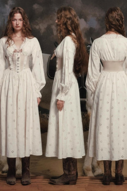 Lacemade V-Neck Denim Dress