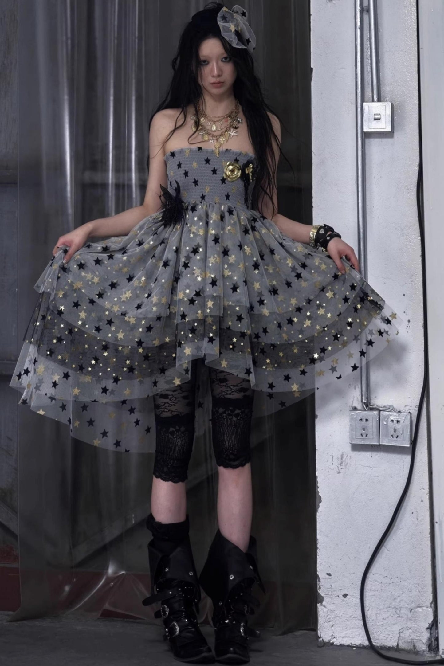 Dreamy Mesh Bustier Gown Dress