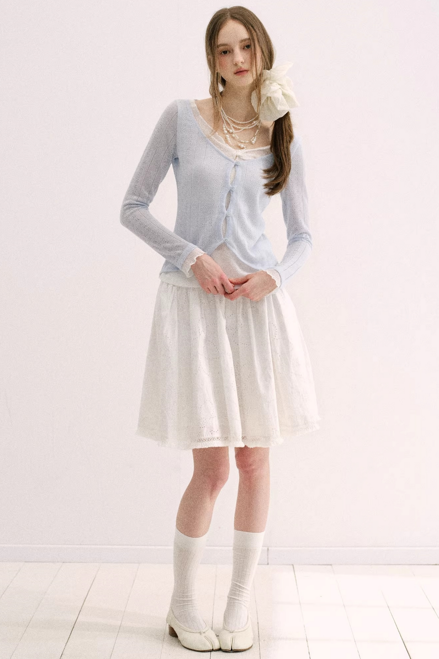 Artist-Designed Lace Knit Top