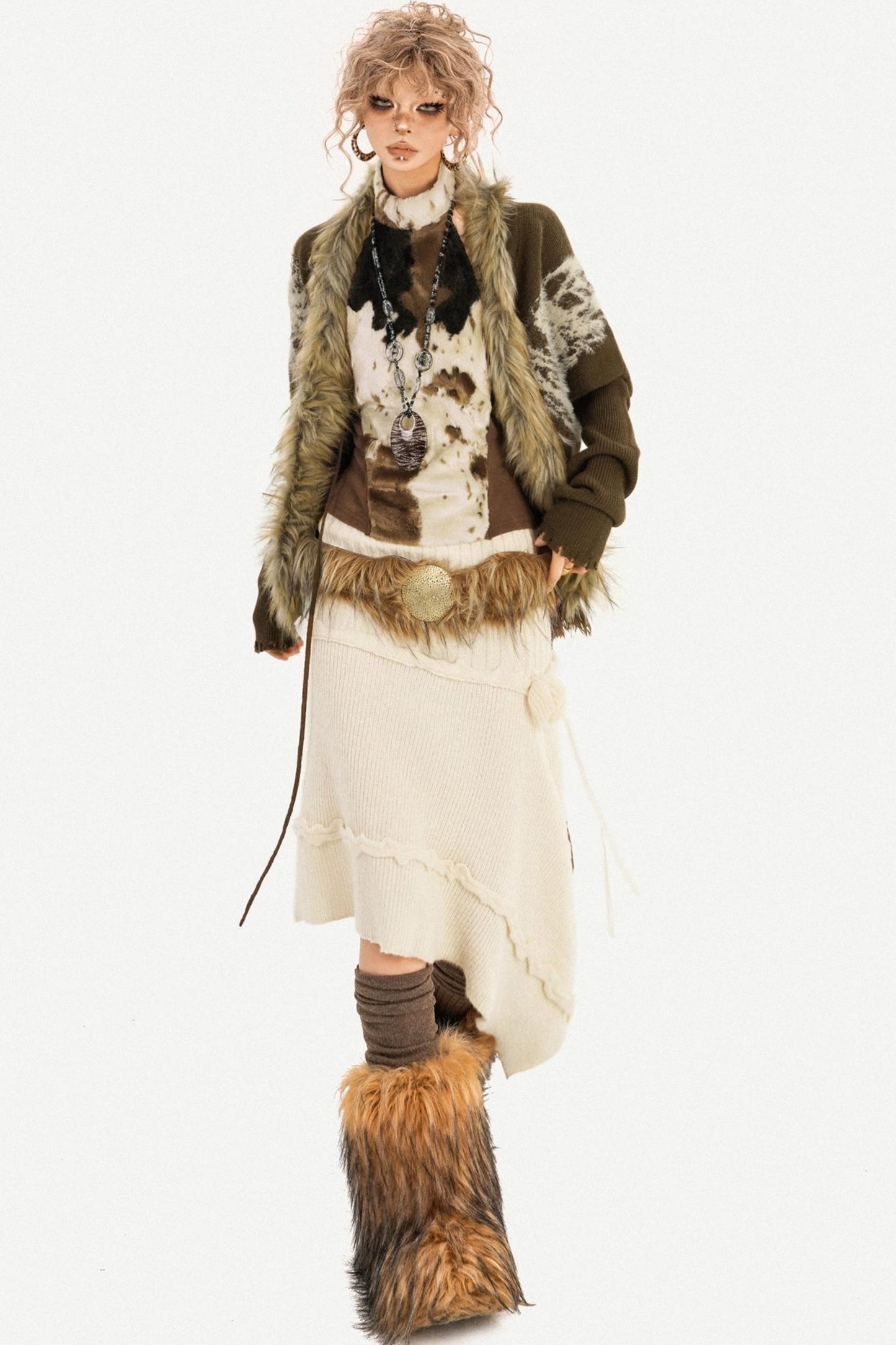 Retro Barn-Style Knit Cardigan