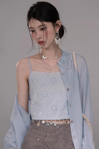 Light Mist Embroidery Vest Set