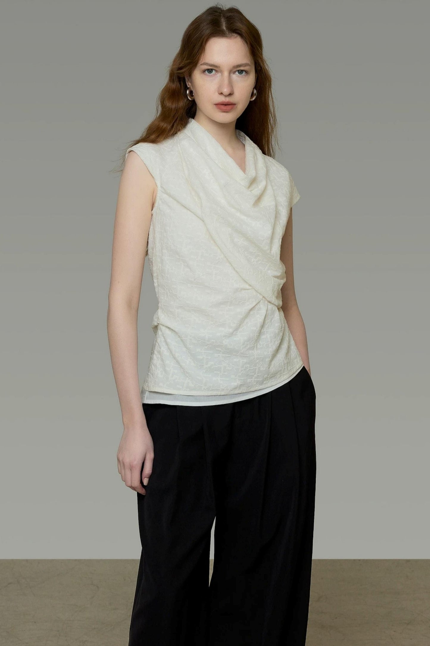 Twist Collar Summer Blouse