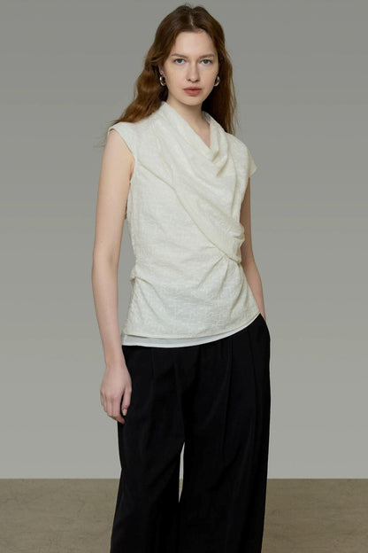 Twist Collar Summer Blouse
