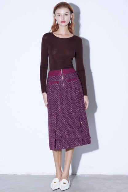 Fine Wool Collarbone Knit Sweater