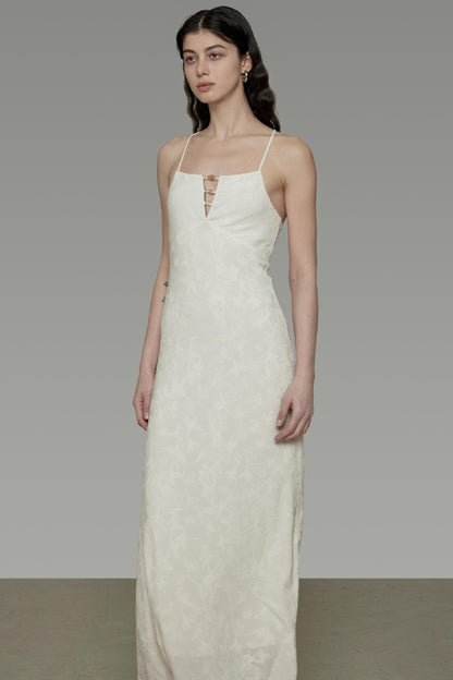 Sleeveless Halter Maxi Dress