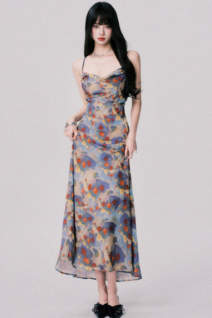 French Halter Swing Dress