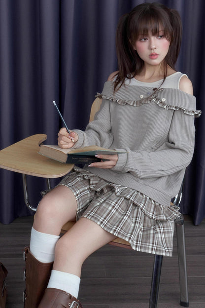 Sweet Brown Patchwprk Plaid Dress